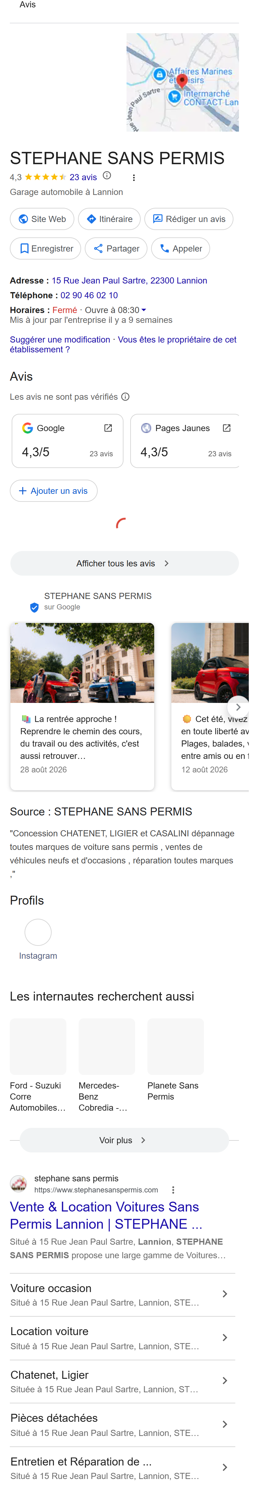 Votre fiche Google — « Stephane Sans Permis Lannion »