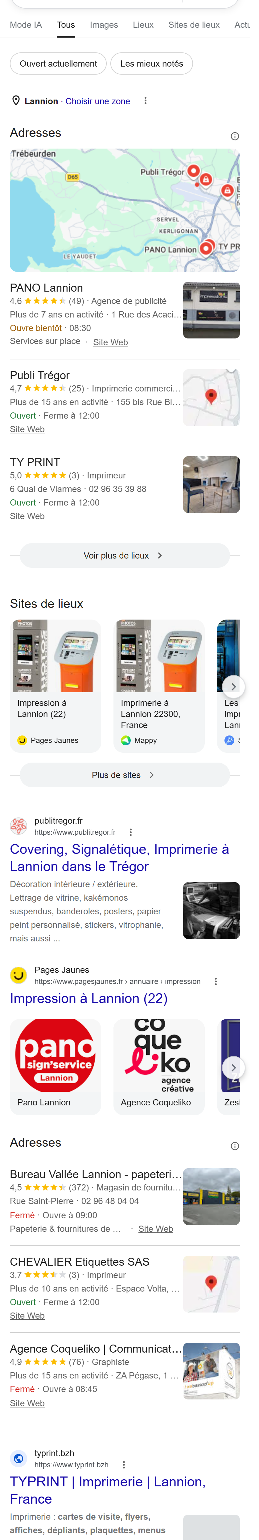 « imprimerie Lannion » — Google Maps