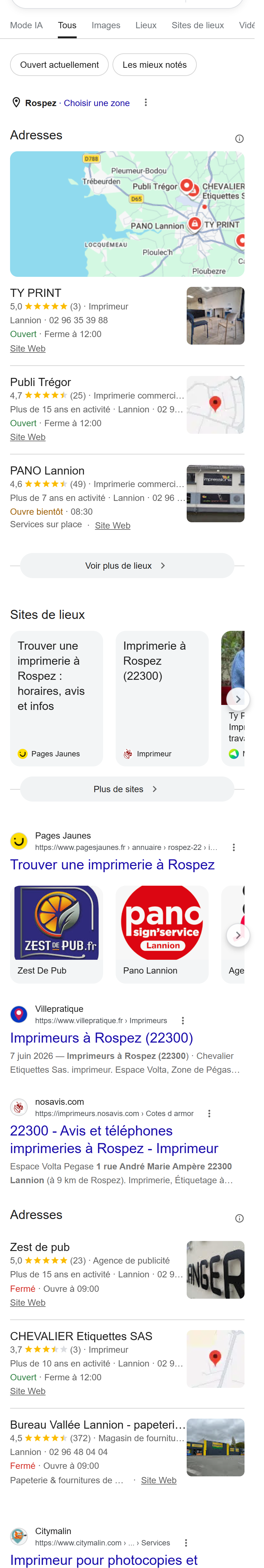 « imprimerie Rospez » — commune voisine